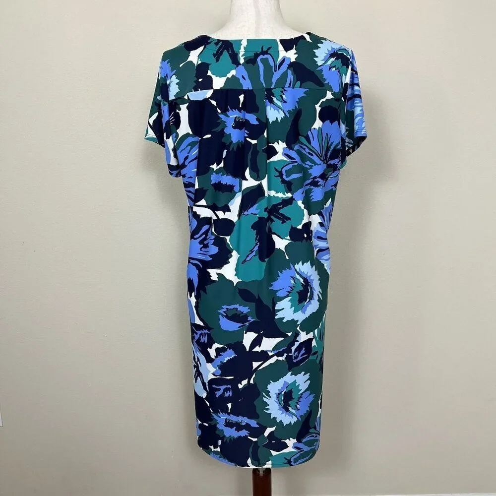 Jude Connally Ella Dress Size Large Jude Cloth Floral Nylon Stretch Short Sleeve - Picture 11 of 15